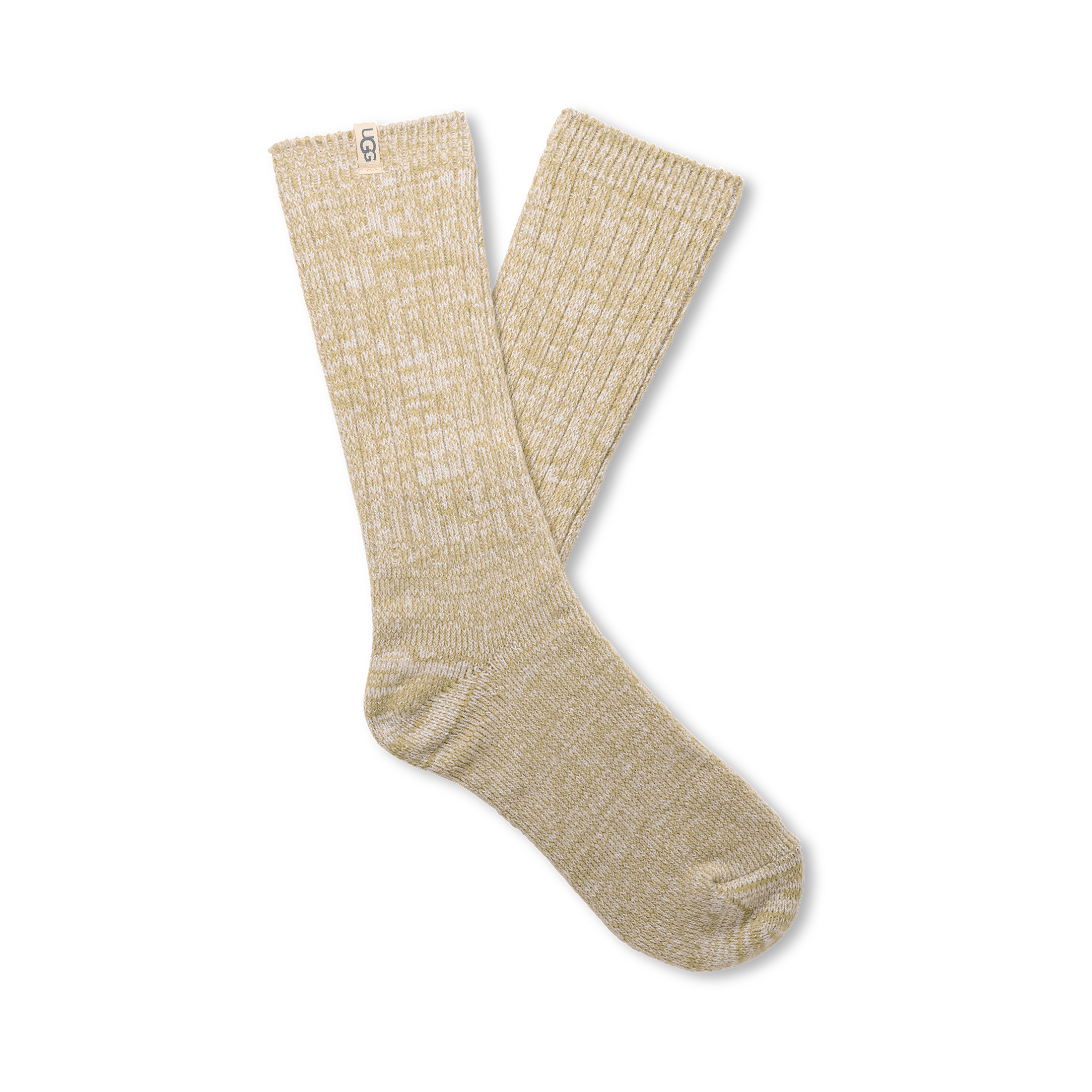 UGG Rib Knit Muted Brass Slouchy Crew Sock – soft rib-knit women’s crew sock with relaxed slouchy fit. Available at Be Charmed.