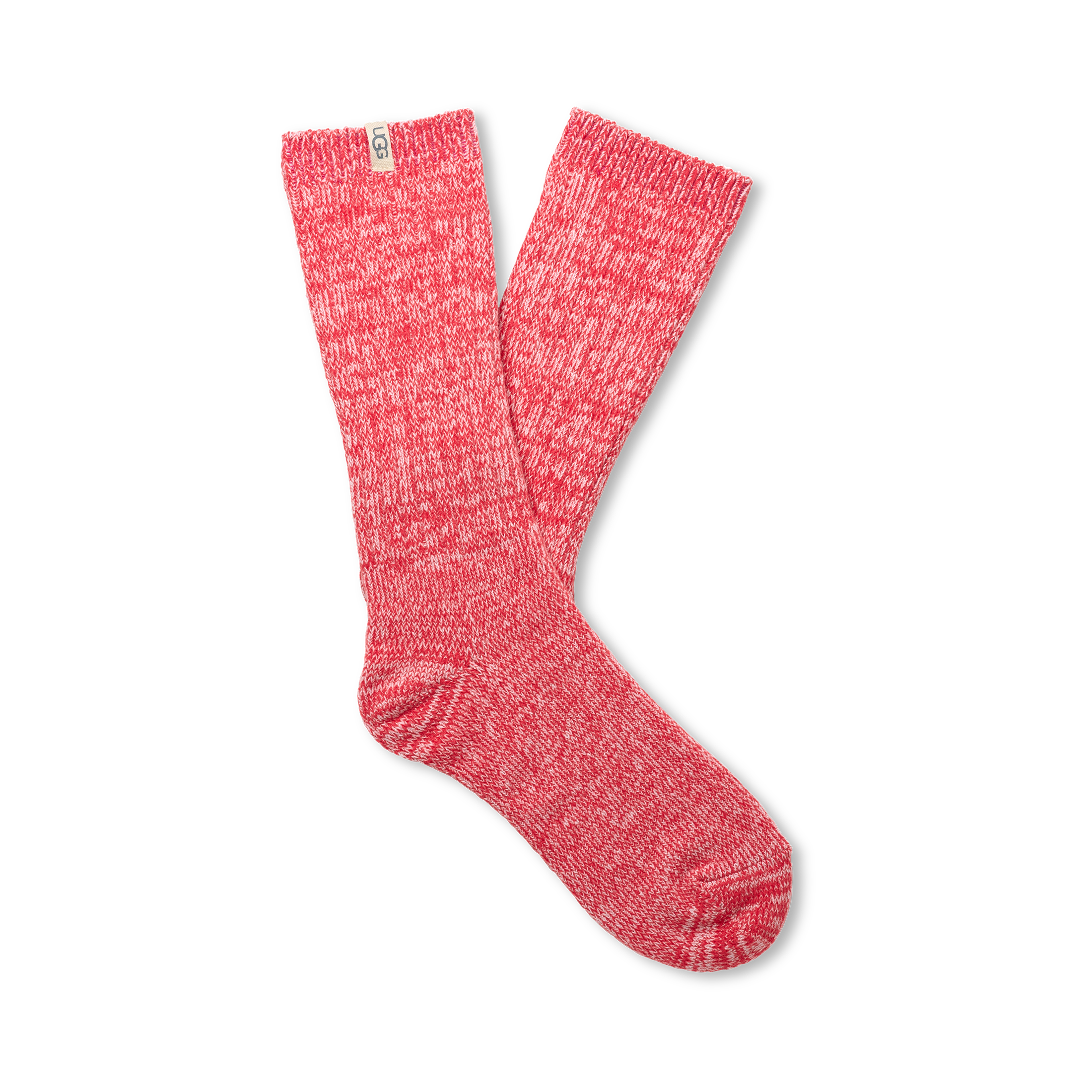 UGG Rib Knit Hibiscus Pink Slouchy Crew Sock – soft rib-knit women’s crew sock with relaxed slouchy fit. Available at Be Charmed.