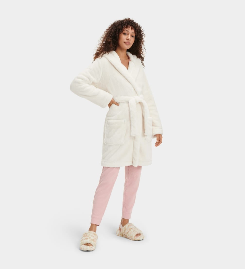 UGG Women’s Cream Aarti Robe – soft and stylish robe for lounging, self-care, or gifting. Available at Be Charmed.