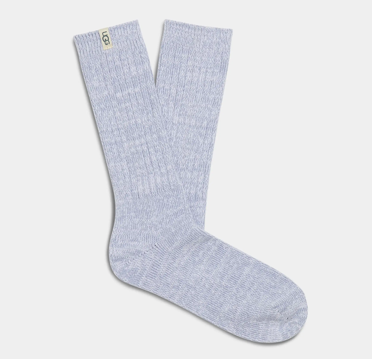 UGG Rib Knit Icelandic Blue Slouchy Crew Sock – soft rib-knit women’s crew sock with relaxed slouchy fit. Available at Be Charmed. 