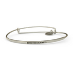 &LIVY Silver POSY Bangle Born for Greatness Bracelet