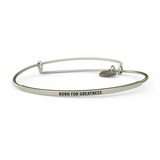 &LIVY Silver POSY Bangle Born for Greatness Bracelet