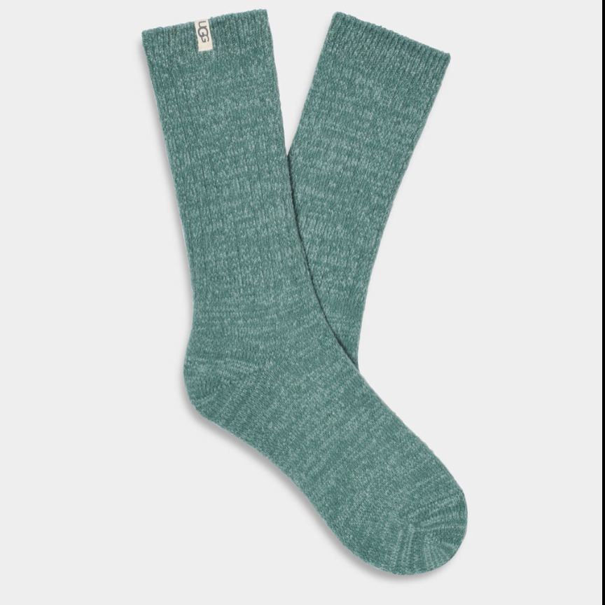 UGG Rib Knit  Slouchy Crew Sock Mallard Trellis