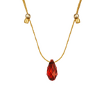 &LIVY Gold Hyevibe Crystal Slider Smoked Amber Necklace
