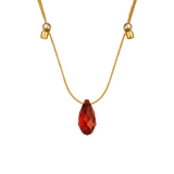 &LIVY Gold Hyevibe Crystal Slider Smoked Amber Necklace