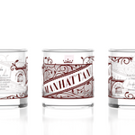 Well Told History of American Cocktails Manhattan Rock Glasses featuring illustrated cocktail designs unique barware gift for home bars Available at Be Charmed