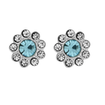 Wheeler Sterling Silver Crystal Mix Round Earrings, featuring a sophisticated mix of sparkling crystals, available at Be Charmed.