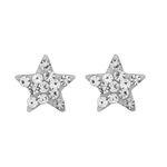 Wheeler Sterling Silver Crystal Star Earrings, sparkling star design available at Be Charmed