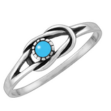 Wheeler Sterling Silver Ring Turquoise Infinity, polished silver band featuring an infinity symbol with turquoise stones, available at Be Charmed.
