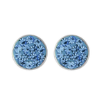 Wheeler Sterling Silver Sapphire Round Earrings, featuring a polished round blue sapphire stone, available at Be Charmed.