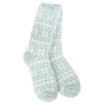 World’s Softest Socks Fair Isle Green Winter Crew – plush and cozy socks for warmth and comfort in cold weather. Available at Be Charmed.