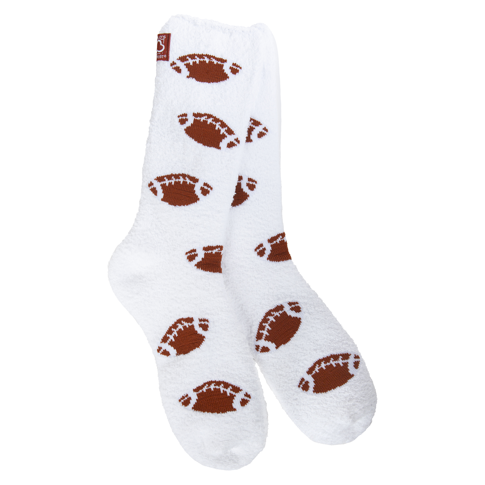 World’s Softest Socks Football Cozy Crew – plush and ultra-soft everyday socks for lounging or gifting. Available at Be Charmed.