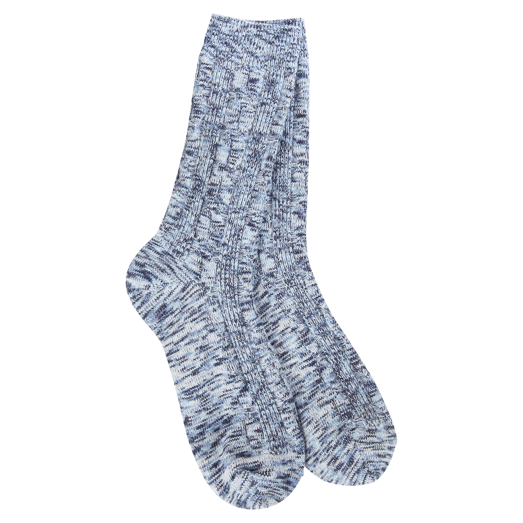 World’s Softest Socks Light Weight Peacoat Multi Cable Crew – breathable and cozy everyday cable knit socks. Available at Be Charmed.
