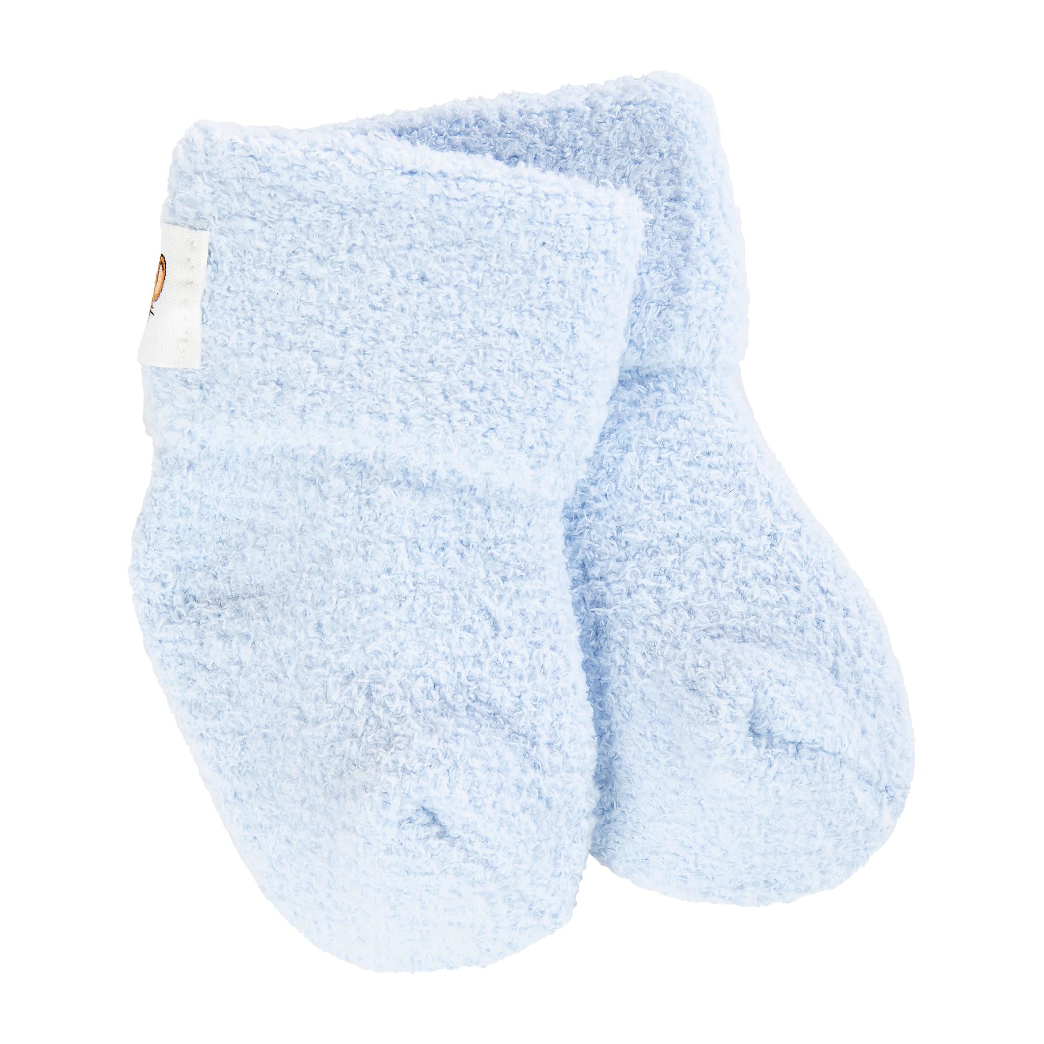 World’s Softest Socks Mouse Creek Oxford Blue Infant Cozy Cuff Crew – ultra-soft baby socks for warmth and comfort. Available at Be Charmed.