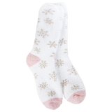 World’s Softest Socks White Shimmer Cozy Crew – plush and ultra-soft everyday socks for lounging or gifting. Available at Be Charmed.