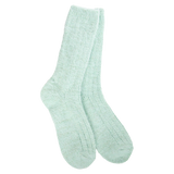 World's Softest Socks- Weekend Ragg Feather Crew - Frosty Green